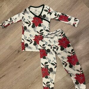 Kickee Pants Long Sleeve Kimono Pajama Set in Christmas Floral